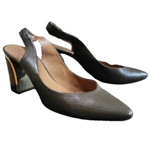 Chloe sling back heels, gray/ greige size 37 eu | 6 us